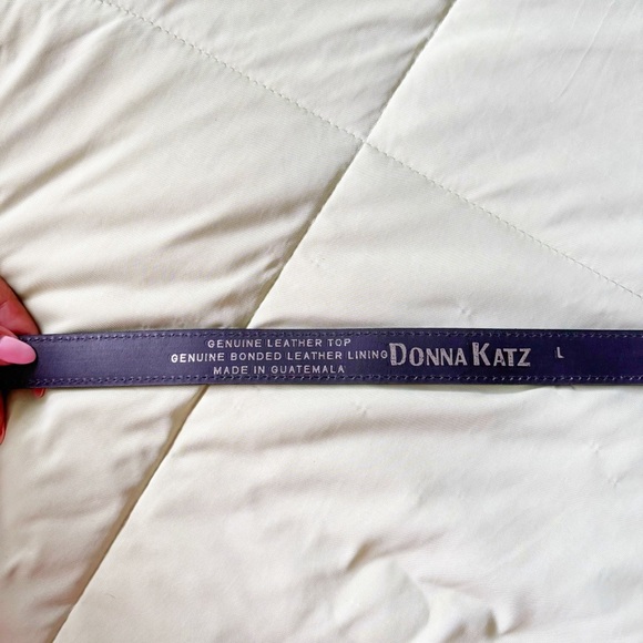 DONNA KATZ Leopard Print 1” Wide Leather Fur Belt Silver Buckle Size Large - Picture 3 of 6